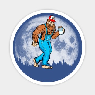 Appalachian Moonshine Bigfoot Full Moon & Overalls Sasquatch Magnet